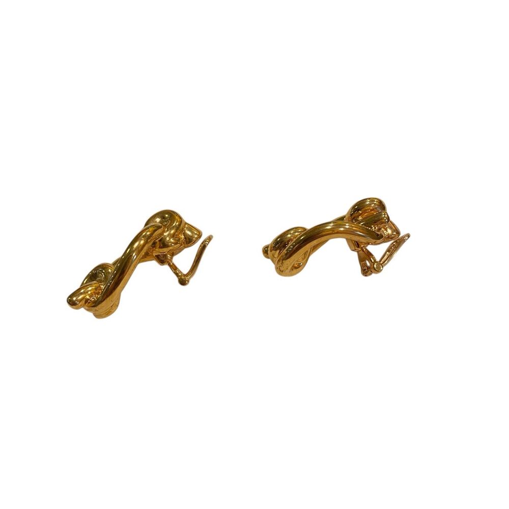 SAINT‎ LAURENT Hoop Earrings in Or Laiton - Picture 4 of 8
